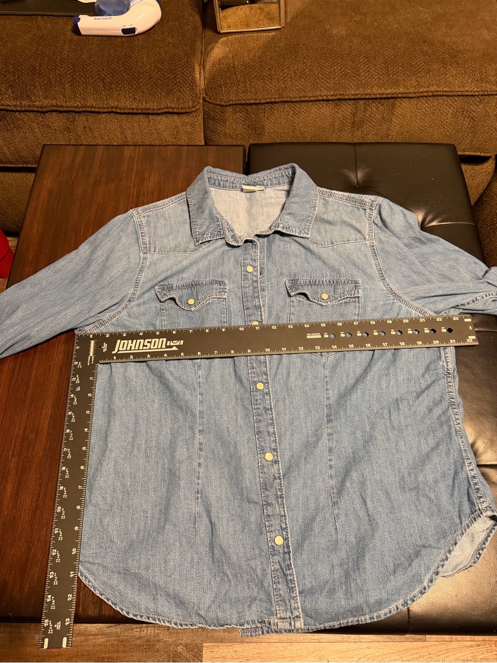GAP Light Blue Denim Button-Down Shirt - Picture 5 of 6